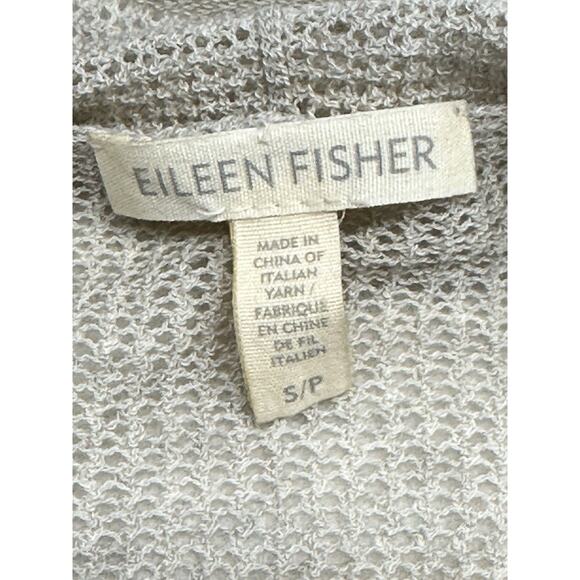 EILEEN FISHER Cardigan Womens Small Italian Yarn Sweater Open Front Beige - Picture 4 of 8